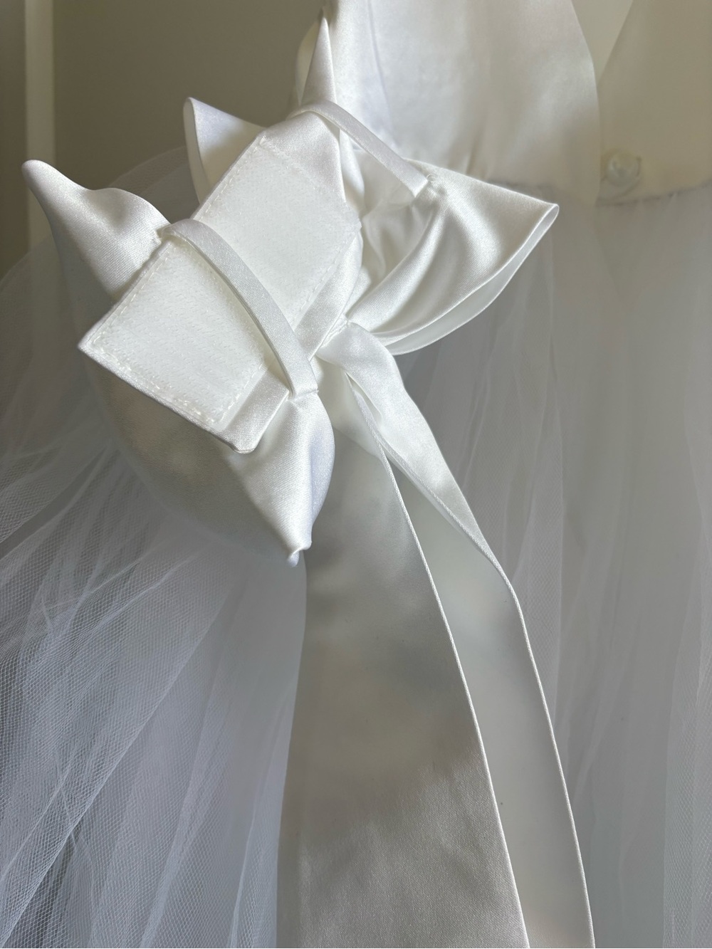 White Flower Girl Tulle Dress - Picture 6 of 11